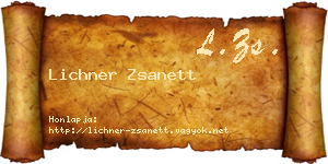 Lichner Zsanett névjegykártya